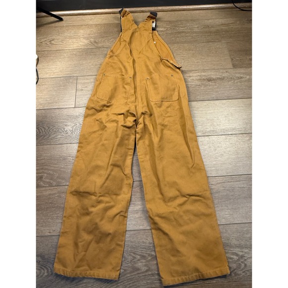 Carhartt Kids Tan Canvas Bib Overalls pants Size 12 Outdoor - Picture 3 of 13